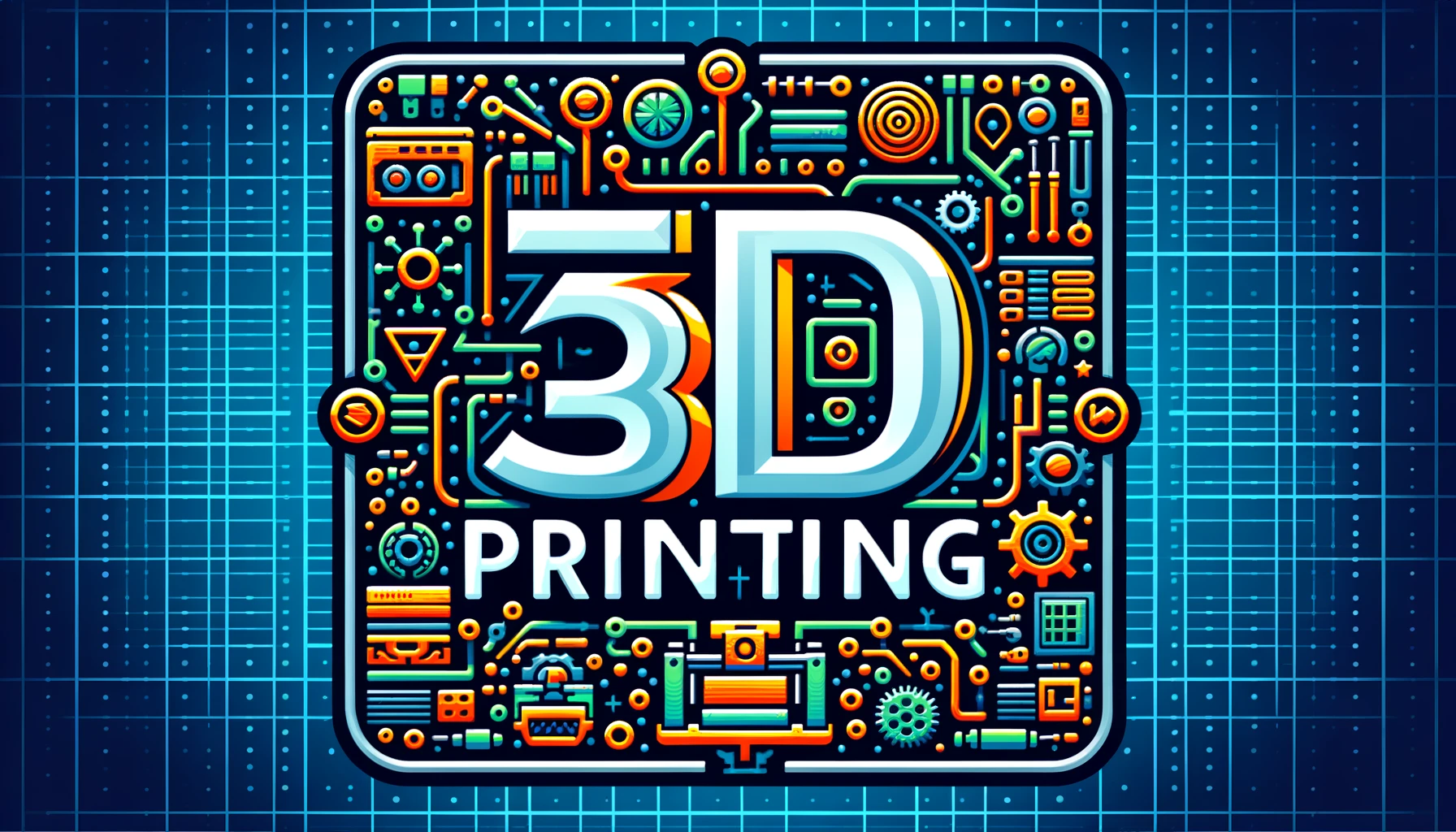 DALL·E 2023-11-07 17.25.21 - Create a vibrant, rectangular logo that prominently features the phrase '3D Printing' in a clear and bold font suitable for a 3D printing service. The